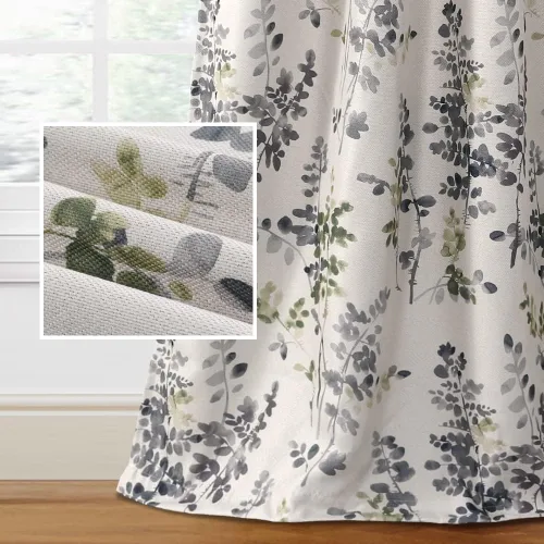 Vista 39 de H.VERSAILTEX Cortinas opacas de lino de 45 pulgadas de largo para dormitorio/sala de estar con aislamiento térmico con ojales, cortinas de lino