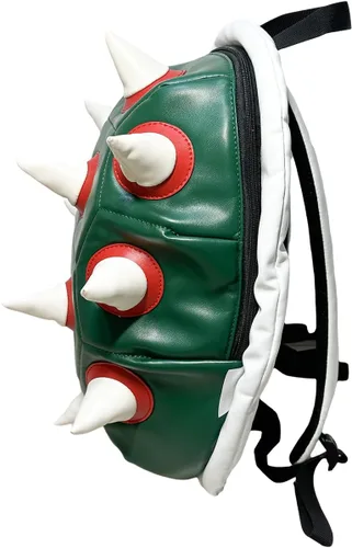 Vista 3 de CrazyCatCos Bowsette Koopa Mochila Super Crown Cool White Spiked Shell Daypack Cosplay Costume Accesorio Prop
