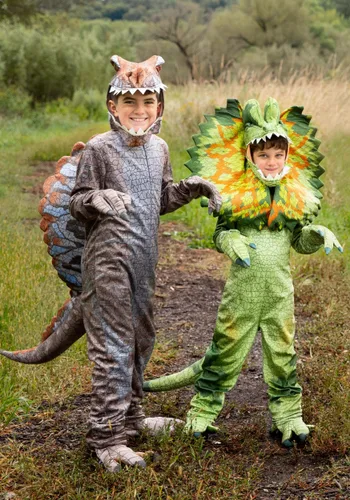 Vista 5 de Disfraz de Dilophosaurus para niños Multicolor