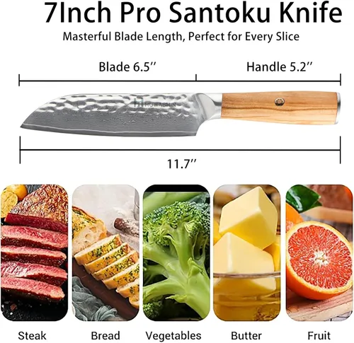 Vista 105 de Cuchillo de chef de 6 pulgadas, cuchillos de cocina, deshuesado de acero inoxidable alemán de alto carbono, cuchillo profesional para carne, aves