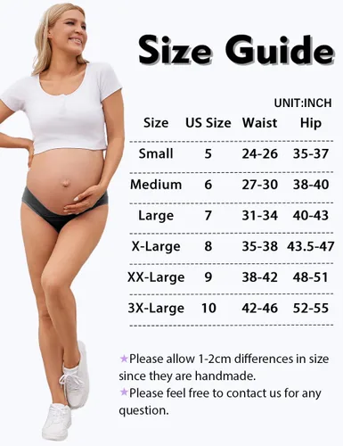 Vista 6 de Molasus Ropa interior de maternidad cruzada de algodón debajo de la protuberancia de embarazo Bikinis Bragas