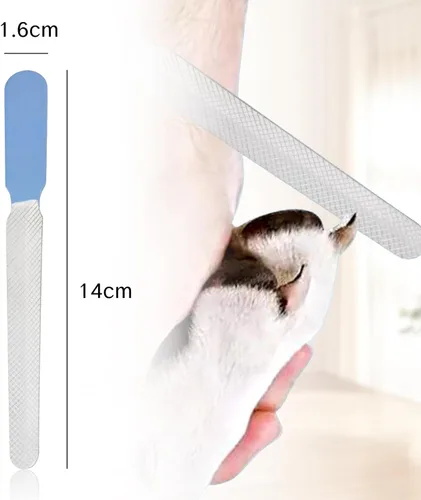 Vista 7 de NIIIYTYB 3 limas de uñas de perro profesionales de metal para perros, gatos, herramienta de aseo de uñas para alisar bordes ásperos, lima de Azul