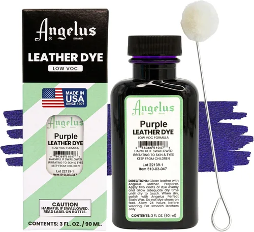 Vista 11 de Tinte de cuero Angelus - Tinte de cuero flexible para zapatos, botas, bolsos, manualidades, muebles y más 3oz, aplicador incluido (Azul)