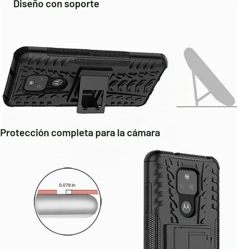 Vista 5 de Yiakeng - Funda para Moto G Play 2021, funda para Moto G Play con protector de pantalla HD, protector de silicona a prueba de golpes con función