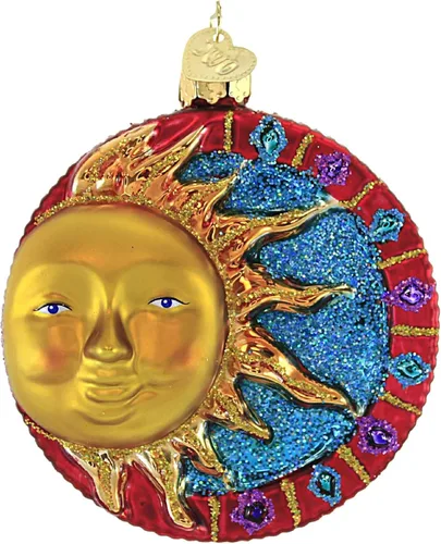 Vista 11 de Old World Christmas You are My Sunshine - Adorno de cristal soplado para árbol de Navidad, decoración navideña hecha a mano, colección de refranes