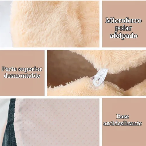 Vista 5 de Cueva de cama para gatos - Escondite cerrado con tapa desmontable