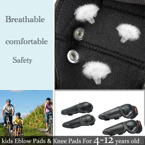 Vista 4 de Reomoto Rodilleras de motocross para niños, rodilleras de motocross, protección ajustable para motocicleta, protección contra golpes de rodilla