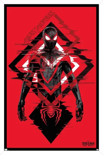 Vista 14 de Trends International Marvel's Spider-Man: Miles Morales - Póster de pared de traje, 14.725 x 22.375 pulgadas, versión enmarcada de madera de granero