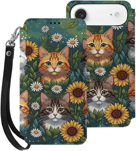 Vista 33 de SWEET TANG Funda protectora para iPhone 17, con tarjetero y tarjetero Patrón 828