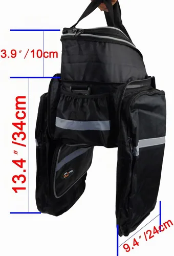Vista 4 de Disconano® Bolsa impermeable multifunción para la parte trasera del asiento de bicicleta, para ciclismo de excursión, con maletero, paquete de Negro