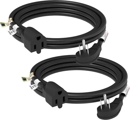 Vista 8 de FIRMERST Cable de extensión de enchufe plano de 10 pies 1875 W 14 AWG negro 15A