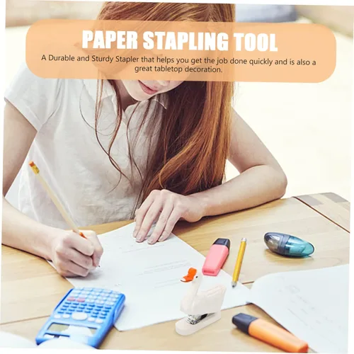 Vista 5 de ABOOFAN Mini engrapadora de animales, divertida engrapadora para escritorio, ganso, escritorio, oficina, accesorios, suministros