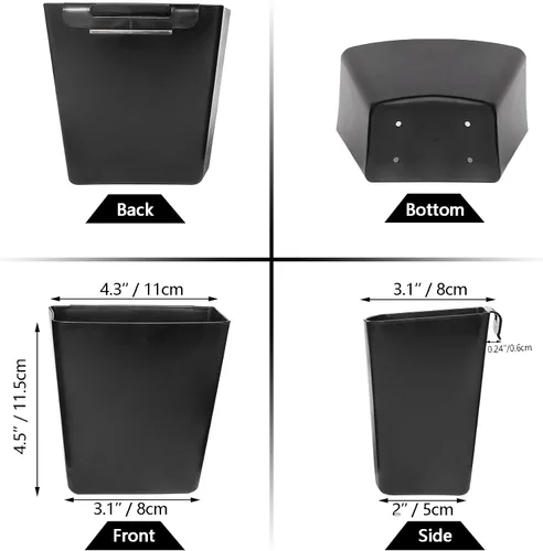 Vista 2 de Paquete de 6 portavasos colgantes para carrito rodante, accesorios, ganchos pequeños para colgar, contenedores de almacenamiento colgantes, Negro