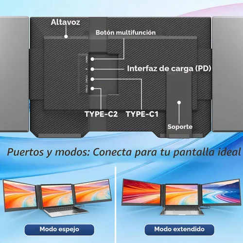 Vista 8 de Teamgee Extensor de pantalla portátil IPS Monitor portátil 15.6