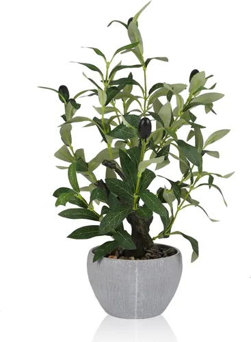 Vista 8 de KAIRNE Maceta floral de cerezo rosa artificial, 15.7 pulgadas de alto, plantas falsas de bonsái, plantas de imitación de flores, ramas decorativas