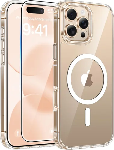 Vista 29 de FNTCASE - Funda para iPhone 16 Pro: magnética, mate, translúcida, de grado militar, protectora contra caídas, resistente, fina, duradera y a prueba
