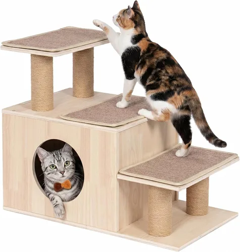 Vista 9 de Escaleras para mascotas 3 en 1 para gatos, escalones de mascotas