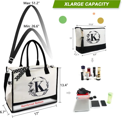 Vista 47 de BeeGreen Bolsa personalizada para mujeres, mamá, profesora, amigas, hermana, bolsas de regalo con bolsa de Comestic