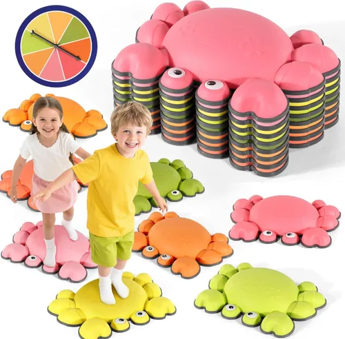 Vista 10 de TOPNEW Piedras de paso para niños, piedras de equilibrio antideslizantes para promover las habilidades de coordinación de los niños, carreras