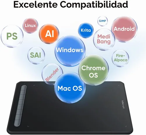 Vista 8 de XPPen - Tableta gráfica de dibujo Deco MW Bluetooth inalámbrica para computadora, lápiz X3 sin batería y 8 teclas de acceso directo, compatible
