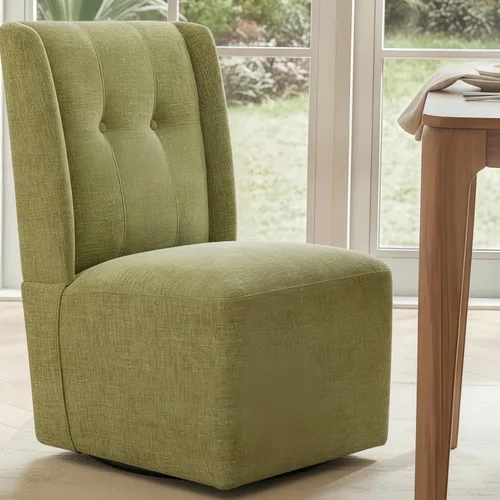 Vista 19 de Silla de comedor giratoria con ruedas, silla de comedor
