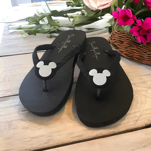 Vista 6 de Bling Mickey Mouse Disney Flip Flops Sandals for Girls and Ladies