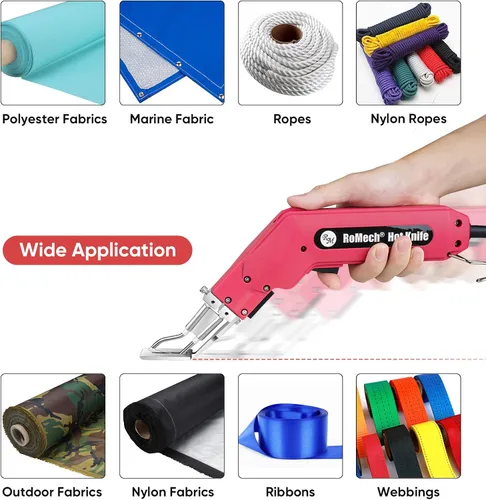 Vista 4 de ROMECH Cortador de tela cortador de cuerda-Pro Electric Hot Knife+Piezas de repuesto (cuchilla R)