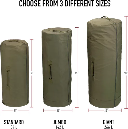 Vista 4 de Rothco Bolsa de lona con cremallera lateral Almacenamiento de equipo de camping al aire libre resistente