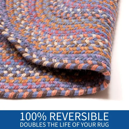 Vista 14 de Tapete reversible de lana, texturizado, grueso, trenzado. , Lana, Walnut
