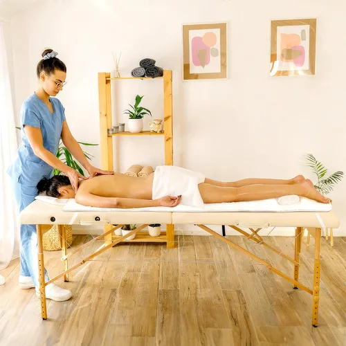 Vista 8 de Calentador de mesa de masaje, almohadilla de calefacción profesional SPA masaje cama calentador almohadillas Blanco