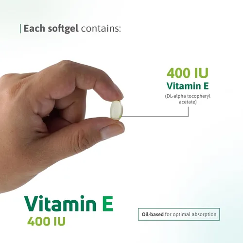 Vista 14 de Vitamina E 400 UI Softgels Antioxidante Skin Support 100 Count