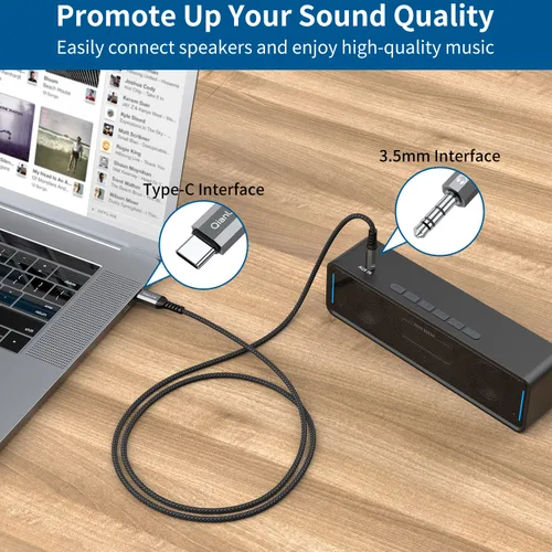 Vista 2 de Cable USB C a conector de audio auxiliar de 3.5mm (2-Pack de 3.3 pies), cable tipo C a auriculares de 3.5mm para estéreo de coche para iPhone 15 16