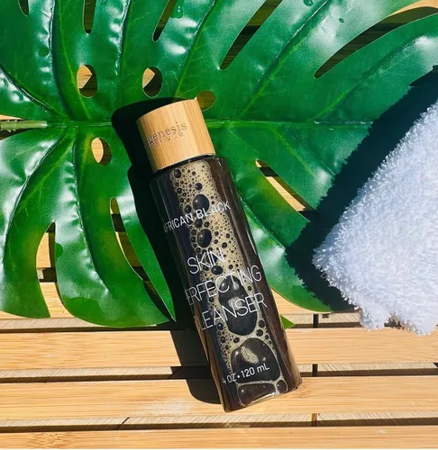 Vista 2 de Limpiador perfeccionador de la piel Jabón negro africano orgánico líquido Jabón orgánico 100% crudo para el acné, eczema, psoriasis Limpiador
