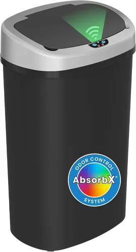 Vista 8 de iTouchless Cubo de basura de cocina con sensor de 50 litros/13 galones, a prueba de perros, con bloqueo de tapa y filtro de olor AbsorbX, tapa sin