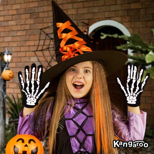 Vista 8 de Accesorios para Halloween de Kangaroo guantes de esqueleto