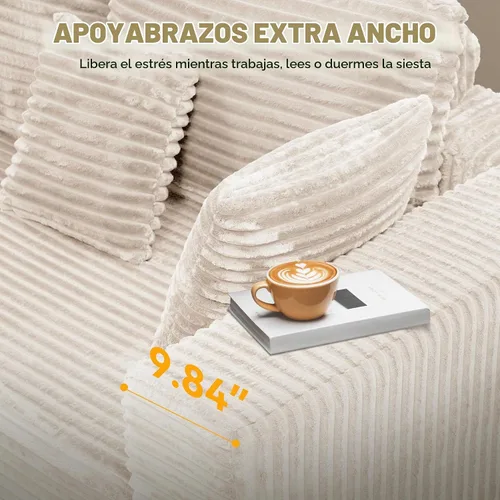 Vista 7 de Luxanimarion Sofá Loveseat, Sofás Cloud Sin Estructura para Sala de Estar, Sofá Seccional Modular de 2 Plazas, Extragrande, Chenille Beige