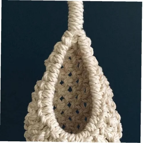 Vista 3 de 2 soportes para plantas de aire de macramé, cordón de algodón, colgador de plantas de aire, mini macetas colgantes para decoración de dormitorio