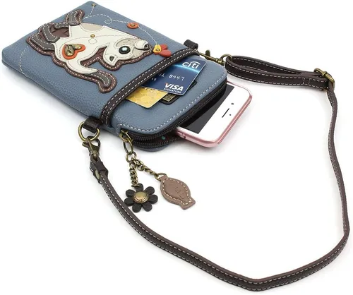 Vista 4 de CHALA Cat Collection Cell Phone Crossbody Purse-Women PU LeatherCanvas Multicolor Handbag with Adjustable Strap