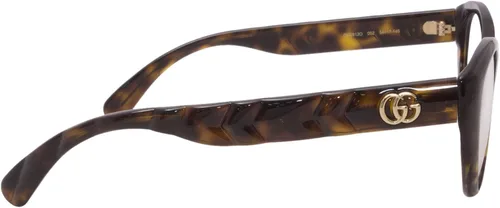 Vista 3 de Gucci GG0812O 002 - Lentes para mujer, montura óptica de borde completo Havanadorado, 2.126in, Havana Transparente Habana