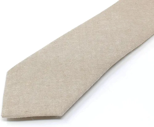 Vista 5 de Corbata delgada de algodón cambray para hombre, estilo desgastado texturizado - 2 1/2 pulgadas de ancho