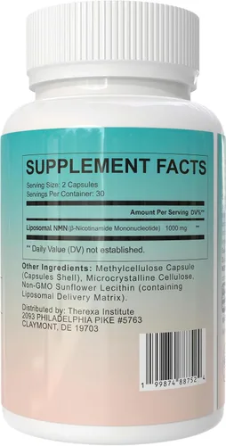 Vista 2 de Suplemento de NMN 1000mg Puro - NMN Liposomal para Suplemento de NAD+, Probado en EE. UU., 60 Cápsulas