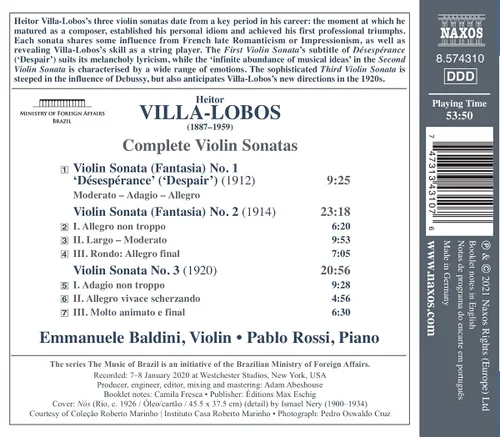 Vista 2 de Villa-Lobos Complete Violin Sonatas