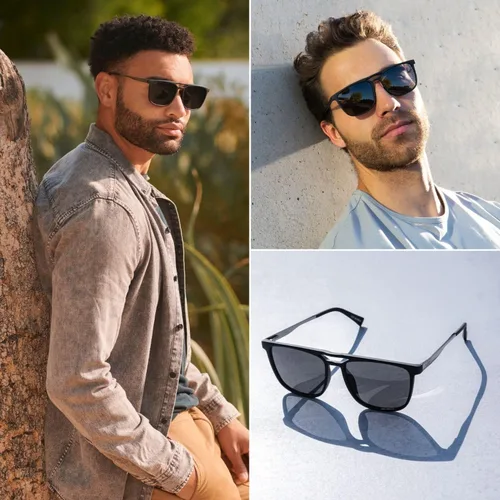Vista 3 de Premium Polarized Double Bar Sunglasses for Men and Women UVA and UVB