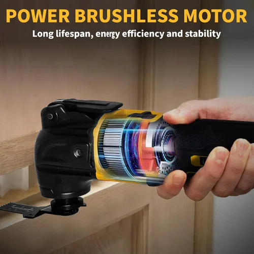 Vista 6 de Multiherramientas oscilantes para batería Dewalt de 20 V, herramienta multiusos de corte y lijado, ángulo de oscilación de 4°, 6 velocidades