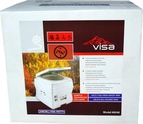 Vista 4 de Sanitation Equipment Visa bacinica, modelo 268, de 24 litros con indicadores de 2 niveles Blanco