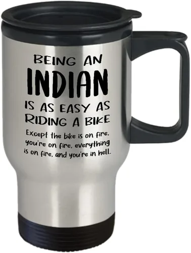 Vista 2 de Being an Indian Travel Mug Insulated Coffee Tumbler - India Pride National Heritage Nationality Human Race Indian Roots Funny Cute Gag Gifts Idea