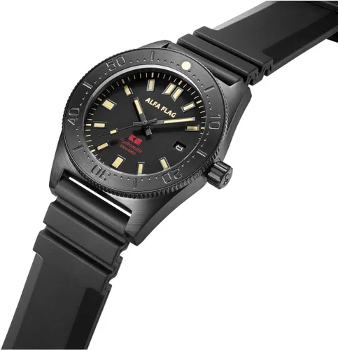Vista 4 de ALFA FLAG Hydromatic Afhm200b-1 - Reloj de buceo profesional automático para hombre, 656.2 ft660 pies, buceo profesional, Afhm200b-1, Buceo