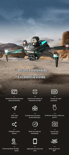 Vista 2 de Dron con cámara 1080P – Cuadricóptero plegable de control remoto con control de gestos de voz, equipado con un control remoto de pantalla de 2.4