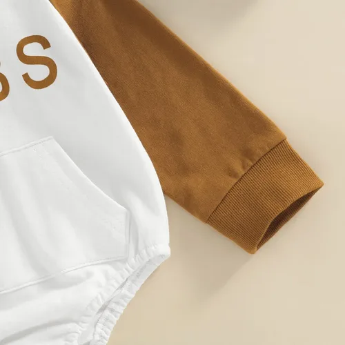 Vista 4 de xiqaalombvt Ropa de otoño para bebé niño y niña, sudadera con capucha y bloque de color, manga larga