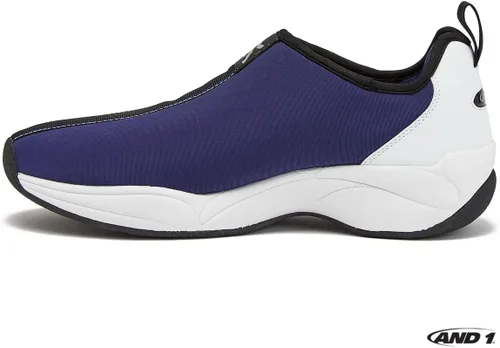 Vista 3 de AND1 Too Chillin - Zapatos sin cordones para hombre, zapatos de baloncesto retro fuera de la cancha para hombre, talla 7-16, negro, blanco, azul